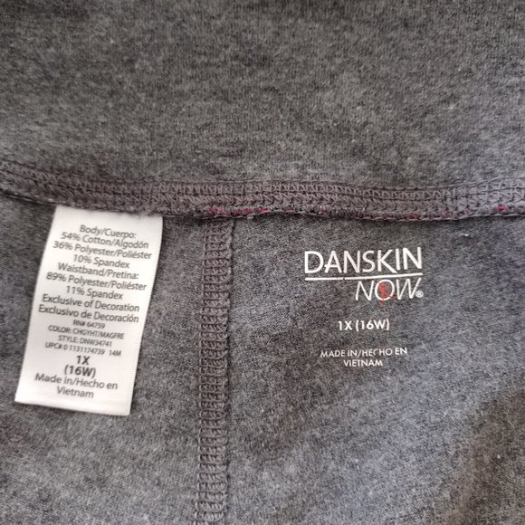 Danskin Now Gray Cotton Blend Stretch Cropped Activewear Pant Size 1X - Picture 9 of 11